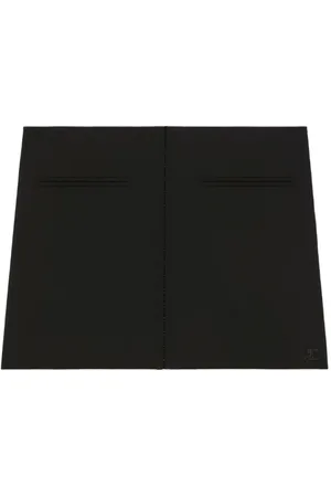 Courrèges Spódnice, Kobieta, Czarny, 2XS, Czarna Heritage Clipped Mini Spódnica