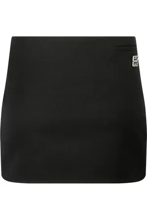 Givenchy Spódnice, Kobieta, Czarny, S, Czarna Spódnica Minikjol z Plakietką 4G