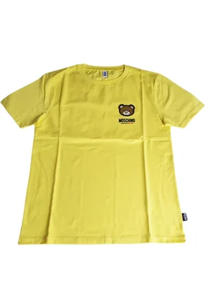 Moschino Koszulki, Mężczyzna, Żółty, S, Bawełna, Logo Stretch-Jersey Żółta Bawełna Bielizna