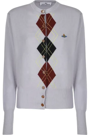 Vivienne Westwood Swetry, Kobieta, Szary, S, Lekki Szary Sweter Argyle