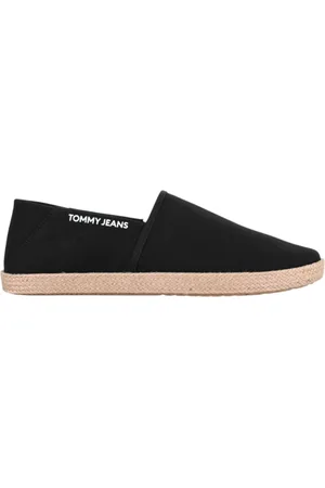 Tommy Hilfiger Buty, Mężczyzna, Czarny, 43 EU, Czarne Espadryle z Bocznym Logo