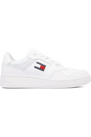 Tommy Hilfiger Buty, Mężczyzna, Biały, 45 EU, Białe Retro Buty do koszykówki