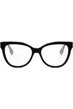 Fendi Akcesoria, unisex, Czarny, ONE SIZE, Okulary z acetatu w kształcie motyla z kolekcji O