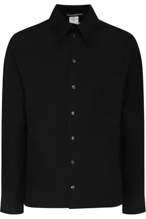 Dolce & Gabbana Koszule, Mężczyzna, Czarny, XL, Czarna Bawełniana Koszula Martini