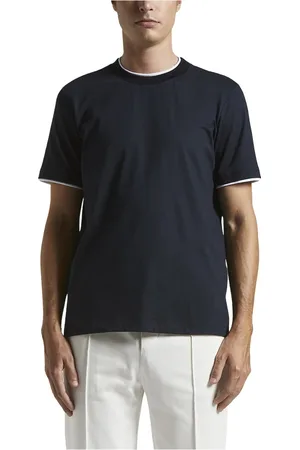 PESERICO SIGN Koszulki, Mężczyzna, Niebieski, XS, T-shirt z miękkiego bawełnianego dżerseju