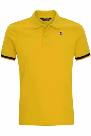 K-Way Koszulki, Mężczyzna, Żółty, M, Bawełna, Slim Fit Koszulka Polo z Krótkim Rękawem