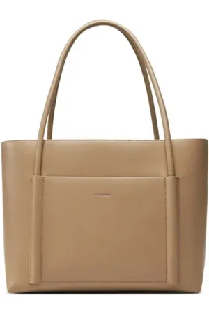 Calvin Klein Torebki, Kobieta, Beżowy, ONE SIZE, Beżowa Torba Shopper