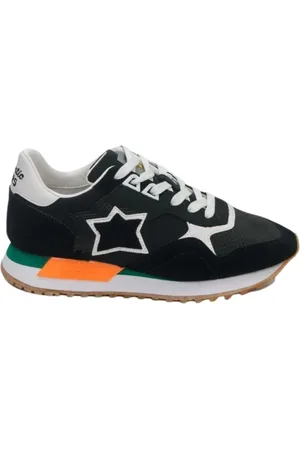 Atlantic Stars Buty, Mężczyzna, Niebieski, 44 EU, Niebieskie Skórzane i Materiałowe Sneakersy Draco