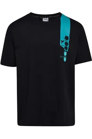 Diadora Koszulki, Mężczyzna, Czarny, L, Bawełna, Czarna Bawełniana Ikona T-shirt