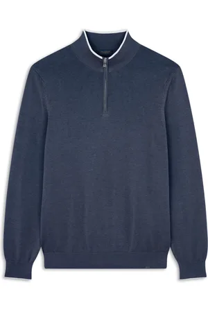 Paul & Shark Swetry, Mężczyzna, Niebieski, 2XL, Sweter z bawełny i jedwabiu z kontrastującymi lamówkami