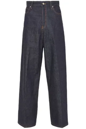 Salvatore Ferragamo Jeansy, Mężczyzna, Niebieski, S, Denim, Jeansyy Wide Leg Dark Denim