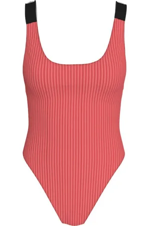 Calvin Klein Stroje kąpielowe, Kobieta, Czerwony, L, Nylon, Czerwony strój kąpielowy