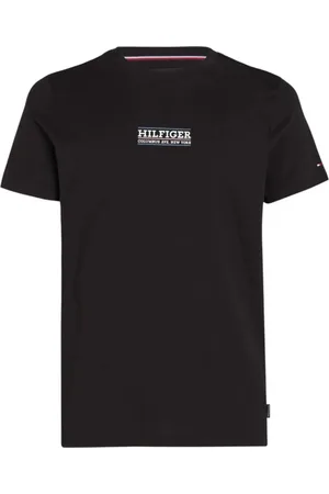 Tommy Hilfiger Koszulki, Mężczyzna, Czarny, 2XL, Czarna koszulka z nadrukiem logo