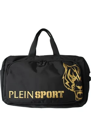 Philipp Plein Torebki, Mężczyzna, Czarny, ONE SIZE, Czarna Torba Sportowa z Złotymi Szczegółami