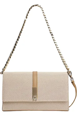 Tommy Hilfiger Torebki, Kobieta, Beżowy, ONE SIZE, Heritage Canvas Crossover Torba