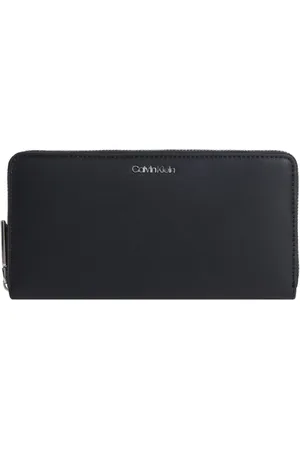 Calvin Klein Akcesoria, Kobieta, Czarny, ONE SIZE, Czarna portmonetka z zamkiem Damska