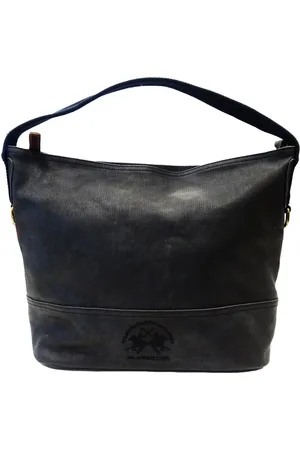 La Martina Torebki, Kobieta, Czarny, ONE SIZE, Bawełna, Czarna Hobo Torba na ramię Kobieta