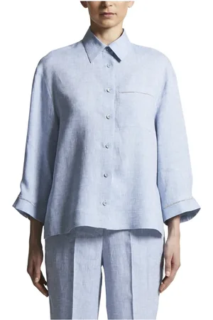 PESERICO SIGN Bluzki, Kobieta, Niebieski, S, Blouses & Shirts