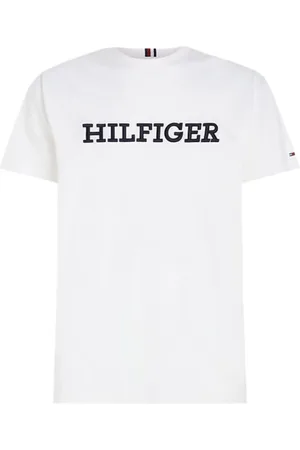 Tommy Hilfiger Koszulki, Mężczyzna, Biały, M, Biała Koszulka z Haftowanym Logo i Okrągłym Dekoltem
