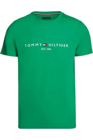 Tommy Hilfiger Koszulki, Mężczyzna, Zielony, L, Stylowe T-shirty i Pola