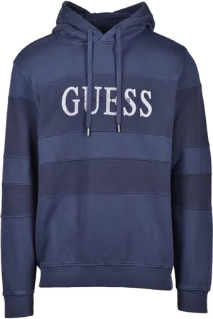 Guess Bluzy, Mężczyzna, Niebieski, M, Swetry Bluzy z kapturem