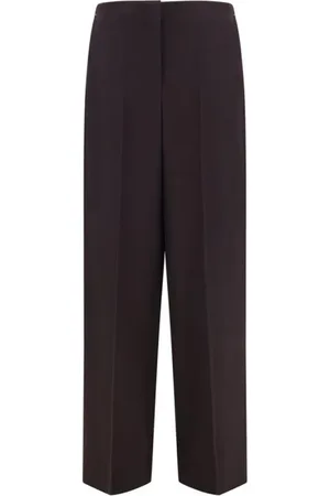 Fendi Spodnie, Kobieta, brązowy, S, Elegant Wool Cropped Pants
