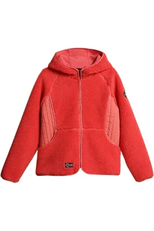 Napapijri Sport, Kobieta, Różowy, M, Poliester, Różowy Bluza z Polarowa Yupik z Zamkiem