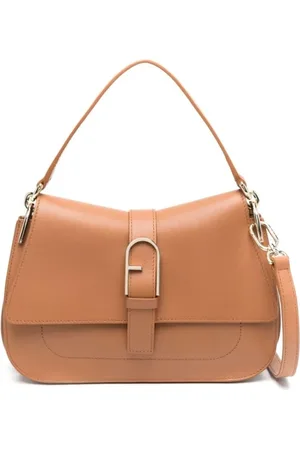 Furla Torebki, Kobieta, brązowy, ONE SIZE, Luksusowa Brązowa Skórzana Torba na Ramię