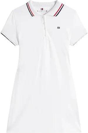 Tommy Hilfiger Sukienki, Kobieta, Biały, L, Sportowa Kobieca Sukienka Polo