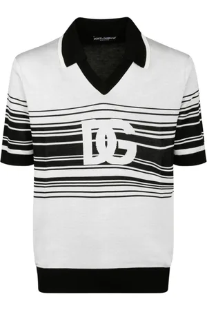Dolce & Gabbana Koszulki, Mężczyzna, Biały, M, Biały i Czarny Polo z Dżerseju