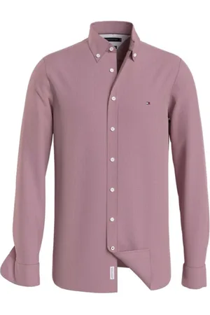 Tommy Hilfiger Koszule, Mężczyzna, Różowy, L, Koszula Royal Berry z Długimi Rękawami