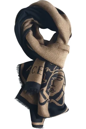 VERSACE Akcesoria, Kobieta, Wielobarwność, ONE SIZE, Wełna, Brązowy Szal Szal Pashmina Wełna