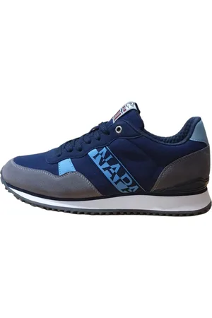 Napapijri Buty, Mężczyzna, Niebieski, 45 EU, Niebieskie Skórzane/Tkaninowe Niskie Sneakersy