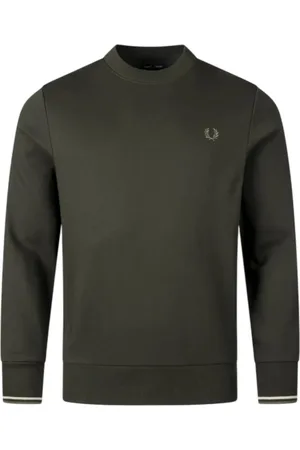 Fred Perry Bluzy, Mężczyzna, Zielony, XL, Kultowa bluza dresowa z wieńcem laurowym