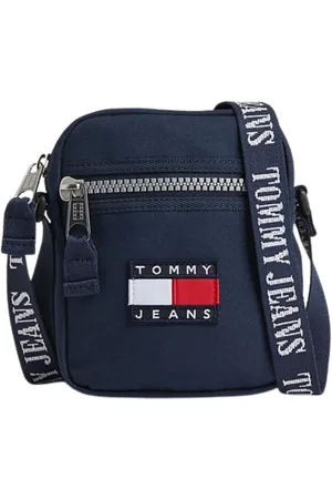 Tommy Hilfiger Torebki, Mężczyzna, Niebieski, ONE SIZE, Poliester, Kompaktowa Torba Reporter Wzór Color Block
