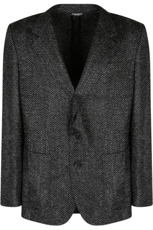 Dolce & Gabbana Kurtki, Mężczyzna, Czarny, M, Czarno Szary Blezer Boucle
