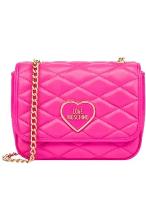 Moschino Torebki, Kobieta, Różowy, ONE SIZE, Fioletowa Torba Ręczna z Łańcuchem