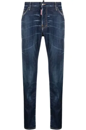 Dsquared2 Jeansy, Mężczyzna, Niebieski, 2XL, Granatowe Dżinsy Slim Fit