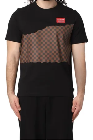 Sprayground Koszulki, Mężczyzna, Czarny, XL, Koszulka w kratę Nero