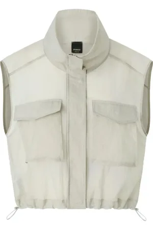 Pinko Kurtki, Kobieta, Szary, M, Szara Kurtka Cropped Gilet