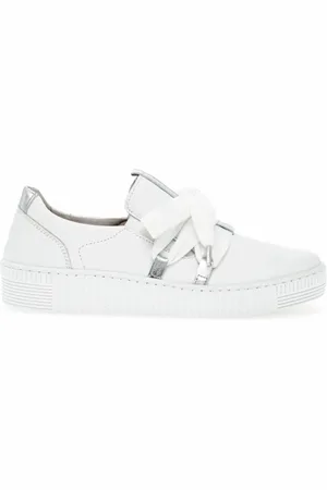 Gabor Buty, Kobieta, Biały, 37 EU, Skóra, Białe Skórzane Sneakersy Modern Slip-On
