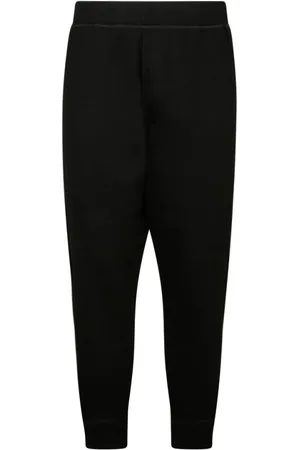 Dsquared2 Spodnie, Mężczyzna, Czarny, 2XL, Czarne spodnie do biegania z nadrukiem