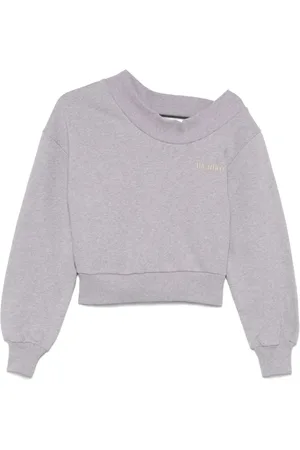 The Attico Bluzy, Kobieta, Szary, 2XS, Len, Elegancki Bawełniany Sweter Podnosi Garderobę