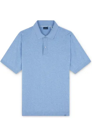 Paul & Shark Koszulki, Mężczyzna, Niebieski, M, Bawełniana koszulka polo z lnianymi detalami