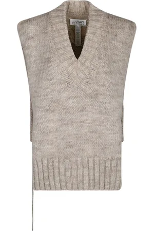 Maison Margiela Swetry, Kobieta, brązowy, M, Jasny Brązowy Sweter Kurtka