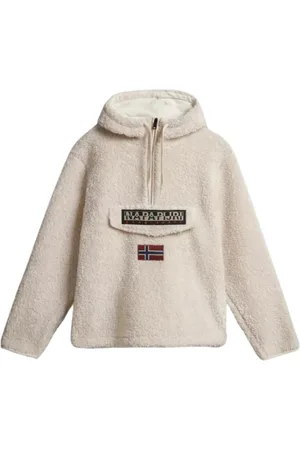 Napapijri Sport, Mężczyzna, Beżowy, L, Szara Bluza z Kapturem Burgee Styl