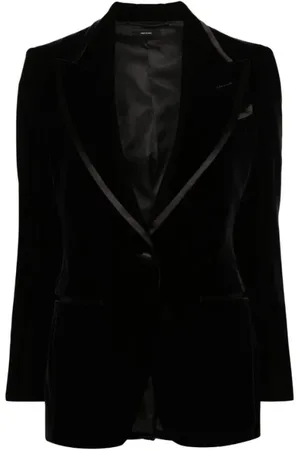 Tom Ford Kurtki, Kobieta, Czarny, M, Smoking z aksamitu czarny