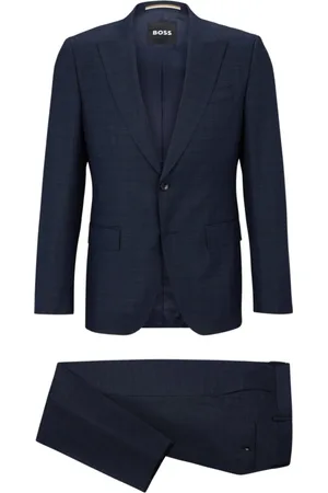 HUGO BOSS Garnitury, Mężczyzna, Niebieski, XL, Wełna, Marynarka Jednorzędowa