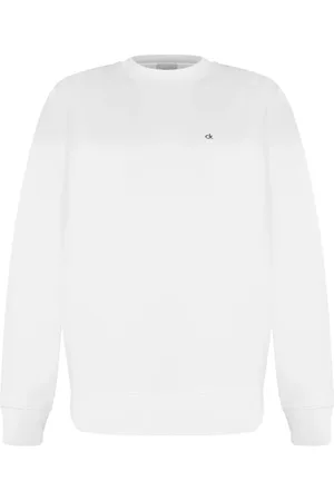 Calvin Klein Bluzy, Kobieta, Biały, XL, Biała Bluza z Haftem Logo