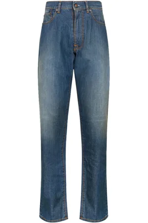 Maison Margiela Jeansy, Mężczyzna, Niebieski, W33, Denim, Americana Wash Turn-up Jeansy